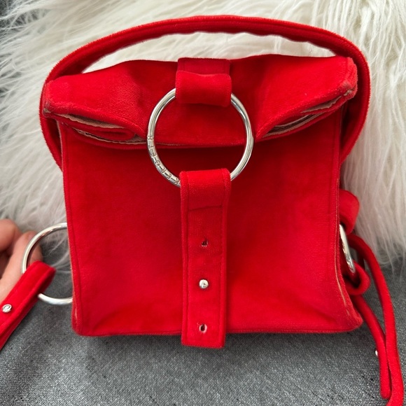 JULIA SKERGETH Ledertasche Mini Bag ULTRA MINI BAG Velur Red - Picture 2 of 12